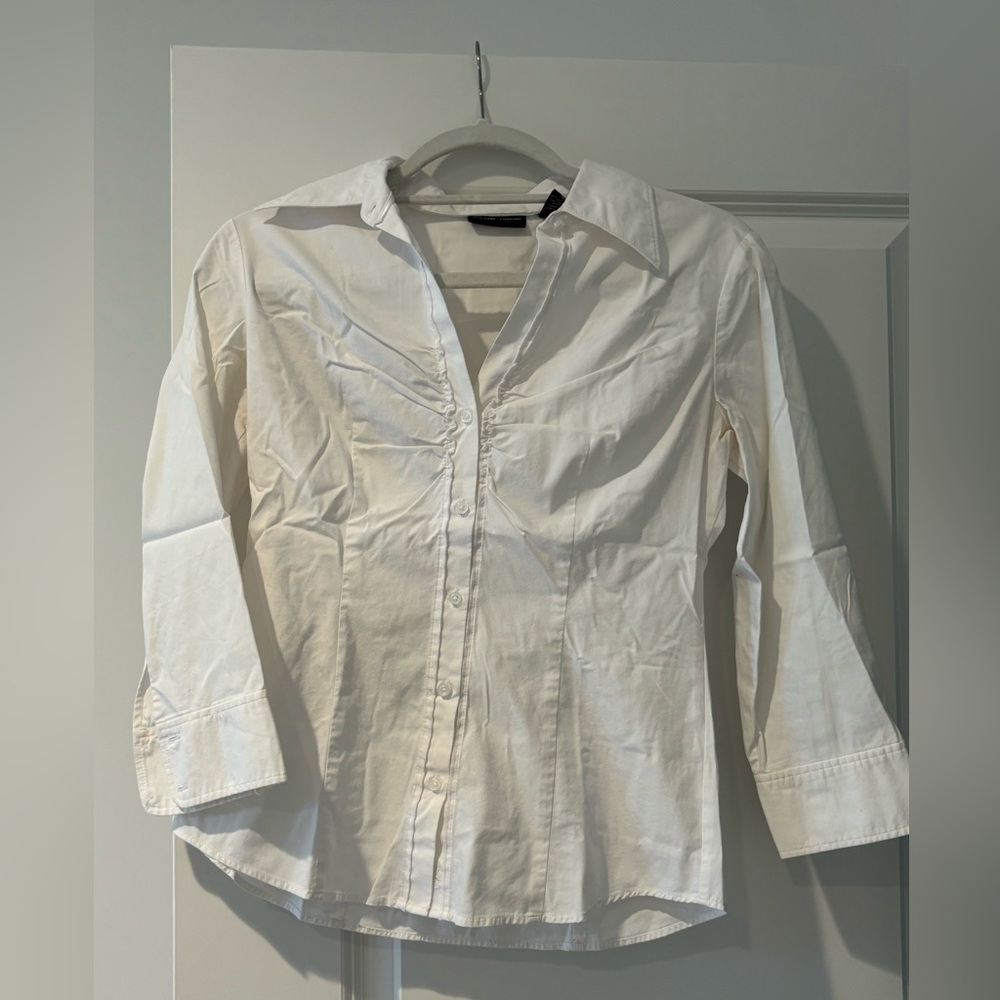 White button down top